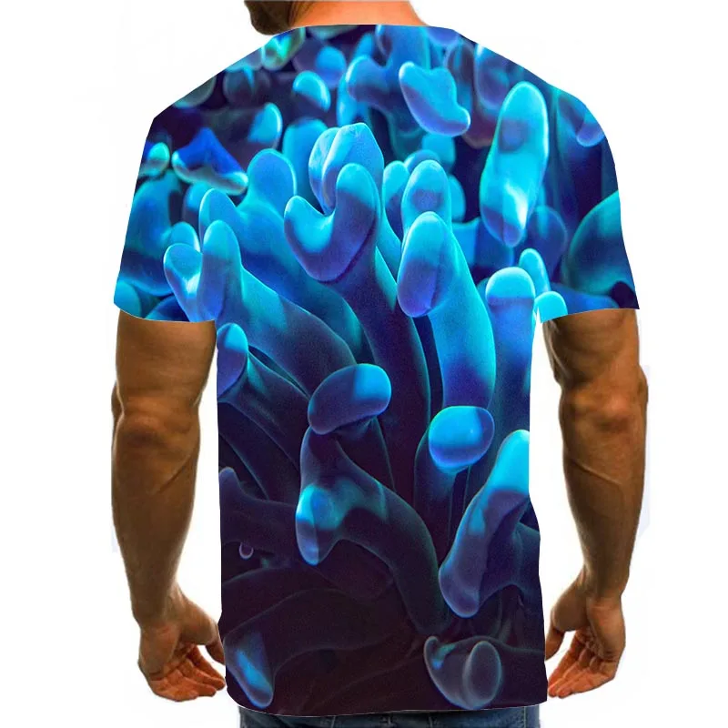 

Men's Blue Smoke Shirt 3D Print T-Shirt Summer Graphic Tees Pattern Tops