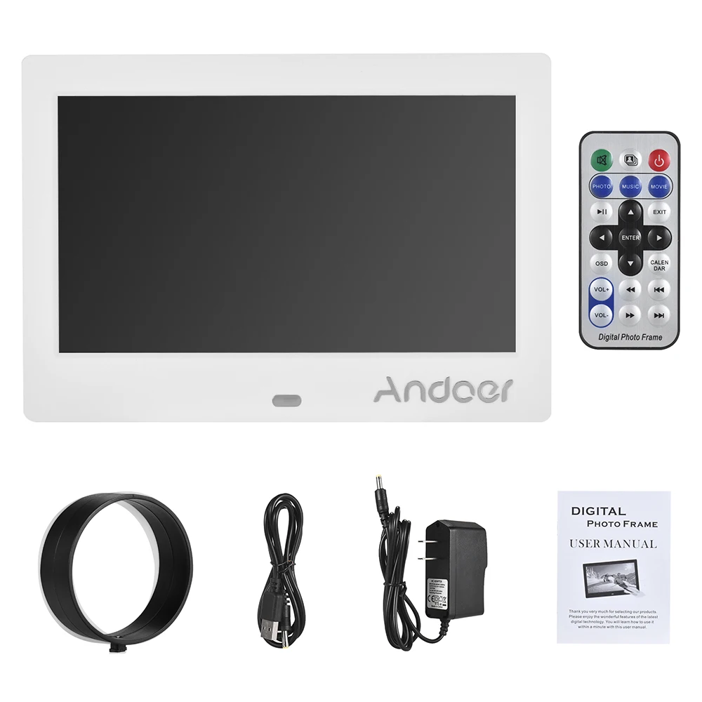 Andoer 7 дюймов цифровая фоторамка ips HD экран 1024*600 цифровой альбом поддержка