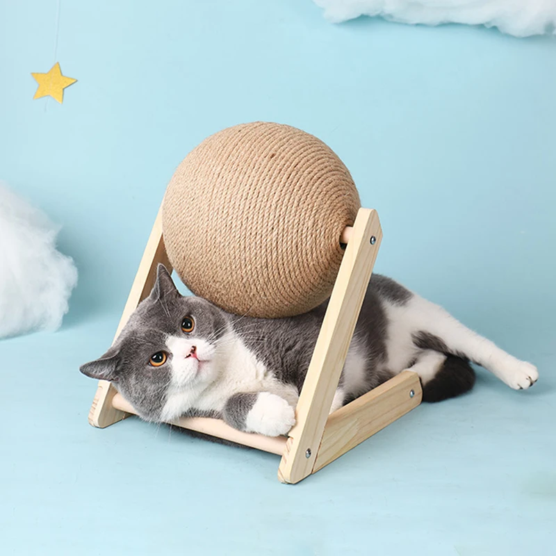 Кошачья игрушка для кошек кошачья Когтеточка из сизаля веревка с шариком