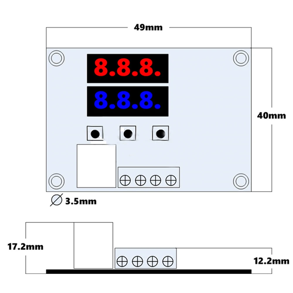 Taidacent NTC Waterproof Temperature Controller W1209S Digital Dual Display 12 Volt Thermostat Switch Module |