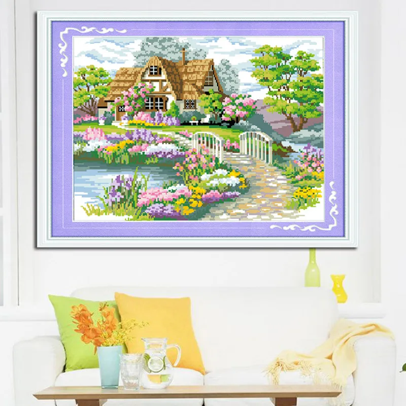 Набор для вышивки крестиком 11CT наборы с точным принтом пейзажа DMC холщовые узоры