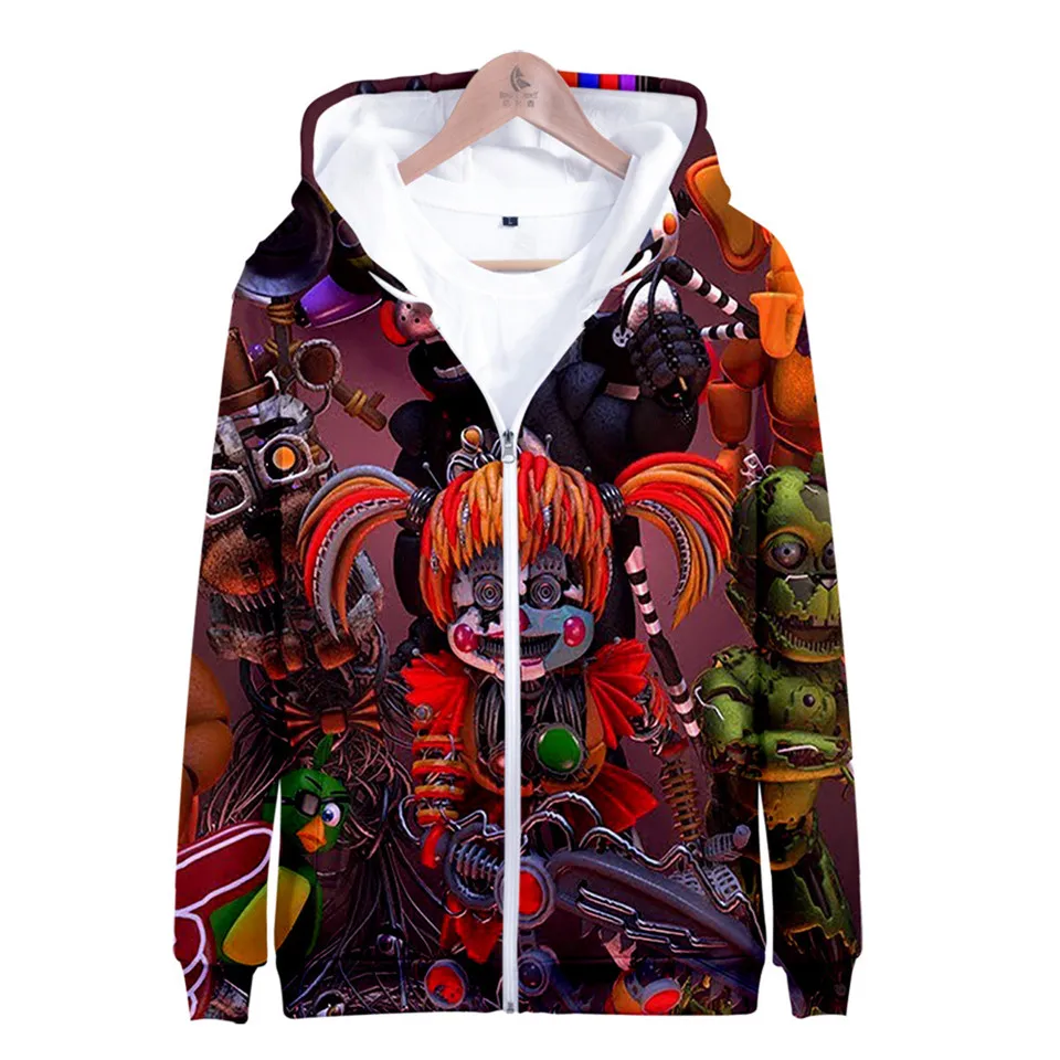 Толстовка Fnaf с 3d рисунком для мальчиков толстовка капюшоном FNAF Five Nights at уличная