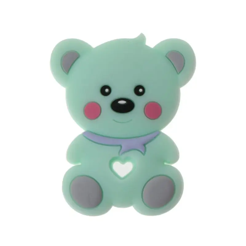 

Silicone Teether Pendant Bear Baby Teether BPA Free Chewable Teething Chew Toys 63HE
