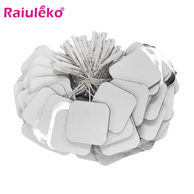 50 шт. 5x5 см 2 мм разъем многоразовые электроды силиконовые десятки колодки для