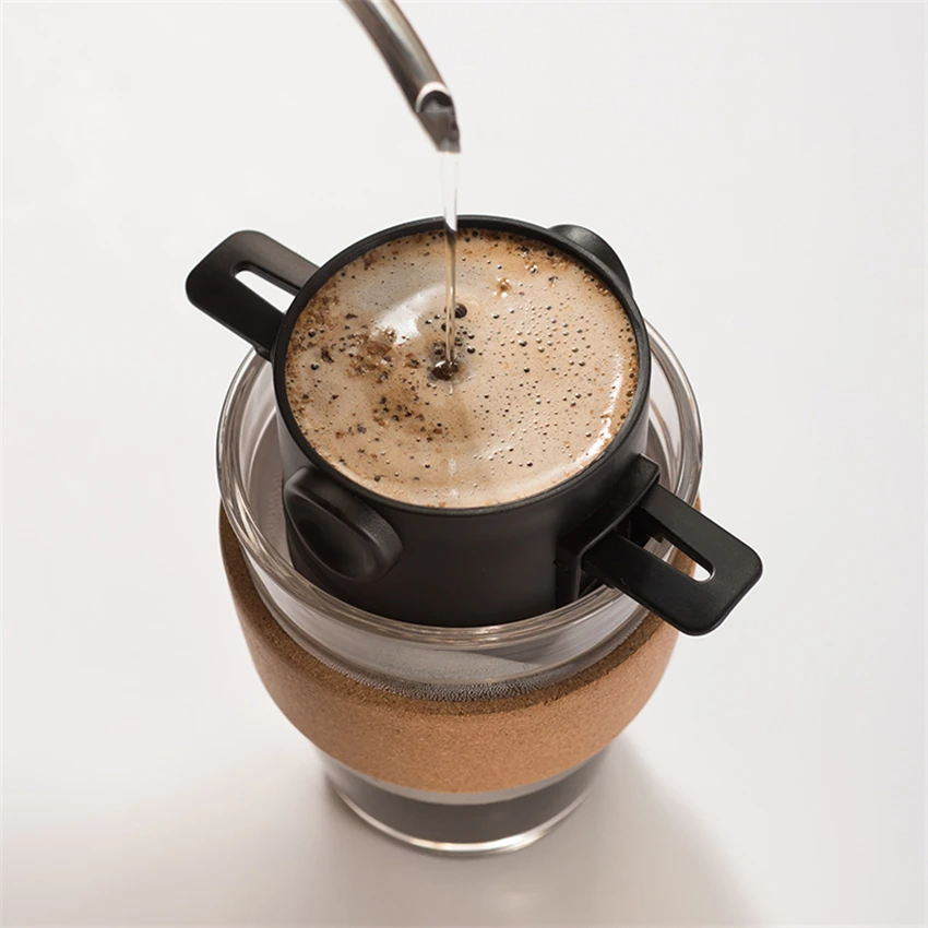 Стеклянная кофейная чашка набор фильтров из нержавеющей стали комбинация