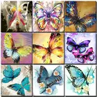 DIY картина маслом по номерам животные красочными бабочками и бантиками на холсте Краска Акриловая картина по номерам взрослых комплект украшения дома набор