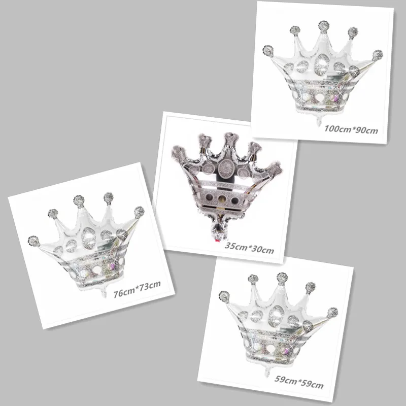 

Large Scale Performance Housewarming Retirement Silver Wedding Anniversary School Graduation Season Crown Aluminum Film Balloon
