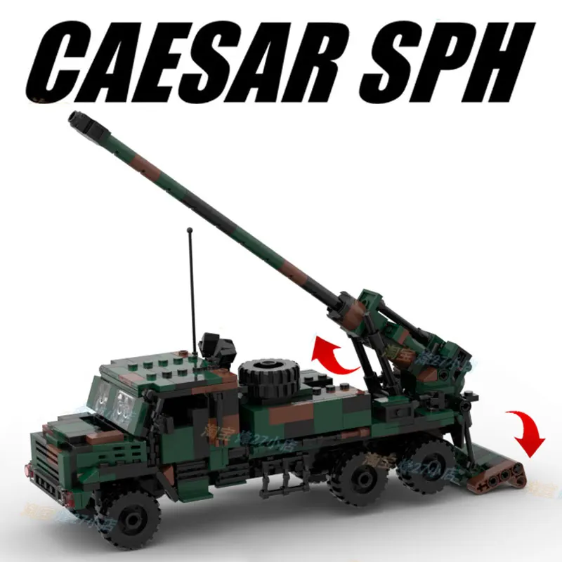 

MOC Building Block Maker Military Series Caesar Artillery Modern Military Assembly Model Kid Toy DIY Build Bricks Birthday Gift