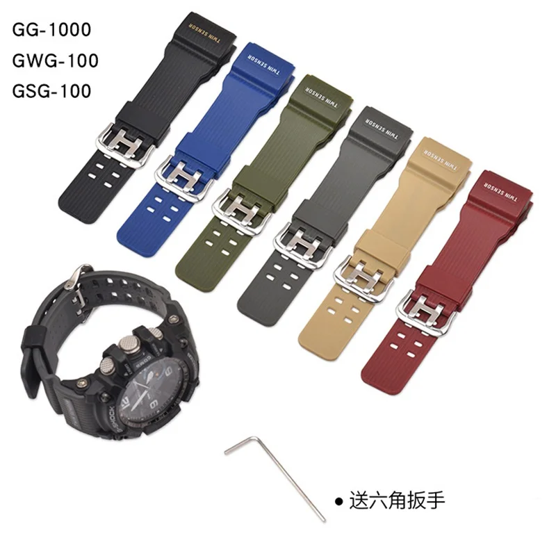 

for Casio G-Shock GG-1000 GWG-100 GSG-100 Resin Watchband Sport Waterproof Replace Bracelet Strap Casio Watch Accessories