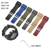 for casio g shock gg 1000 gwg 100 gsg 100 resin watchband sport waterproof replace bracelet strap casio watch accessories