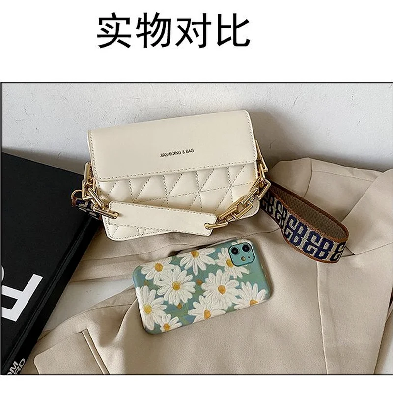 

OLN Fashion Designer Women's Shoulder Bag Female Casual Pu Leather Small Flap Crossbody Bags Diamond Quilting Embroidery Handbag