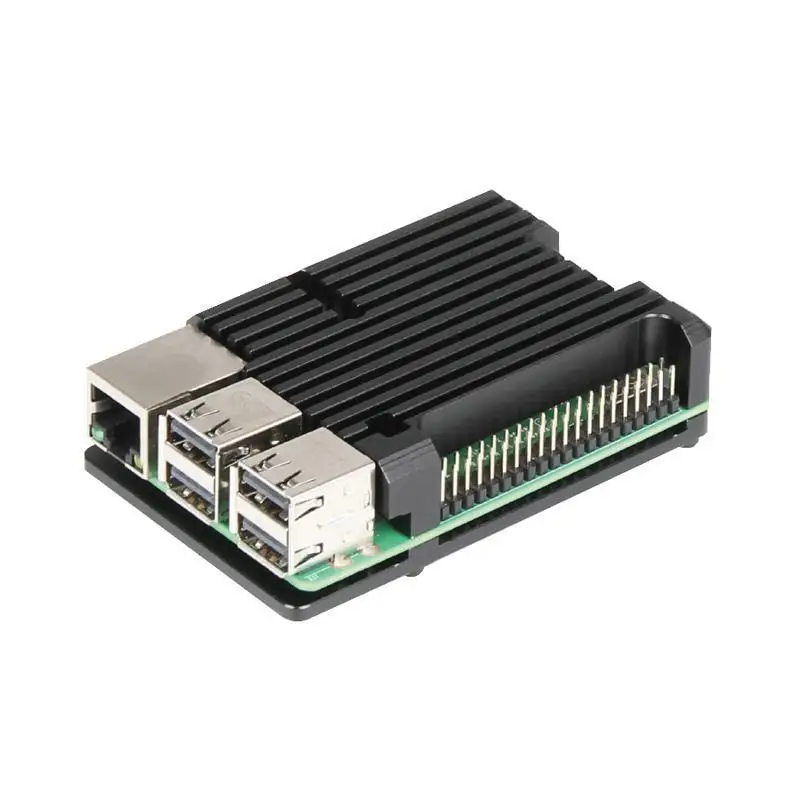 Алюминиевый Чехол Raspberry Pi 3 с двойным охлаждающим вентилятором металлический корпус черный корпус для RPI Raspberry Pi 3B/3B