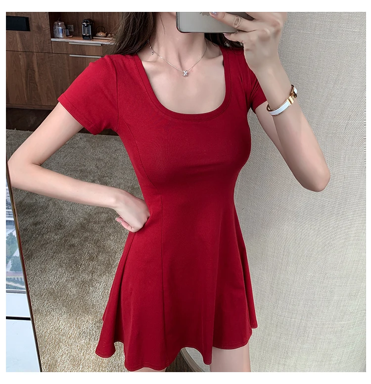 

Hepburn Style Little Black Dress Short Skirt Summer New Scheming Night Dress Slimming Youthful-Looking Night Shop Women's Cloth