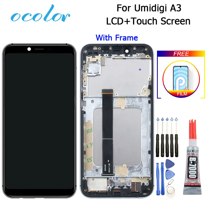 Ocolor для ЖК дисплея Umidigi A3 и сенсорного экрана 5 дюйма протестированный в сборе