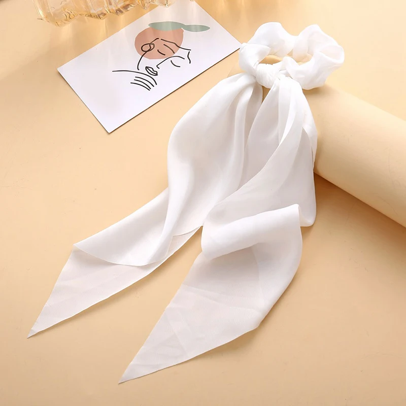 

Long Ribbon Women Ponytail Scrunchies Scarf Elastic Hair Band Knotted Streamer Hair Ties Silky Satin Hair Rope Hair Accessories