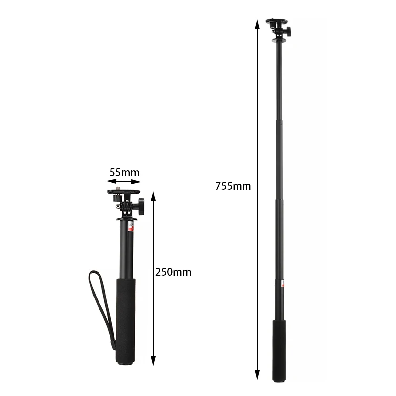 Для камеры GoPro Hero 1 шт. Выдвижная алюминиевая палка для селфи сплав монопод