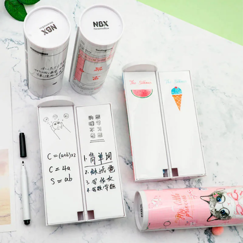 Креативный пенал съемный солнечный калькулятор АБС пластик двухслойный для