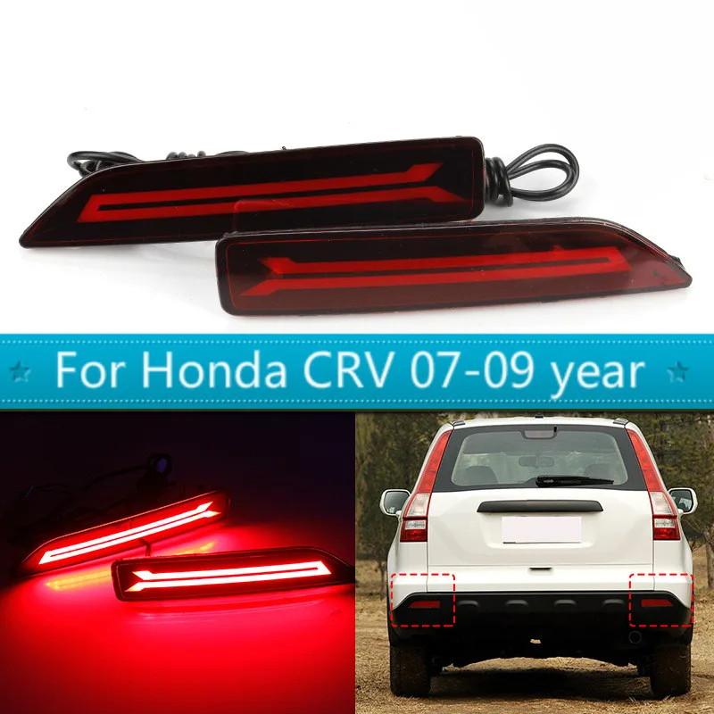 

2PCS For Honda CRV CR-V 2007 2008 2009 Multi-function LED Rear Bumper Light Rear Fog Lamp Auto Bulb Brake Light Reflector