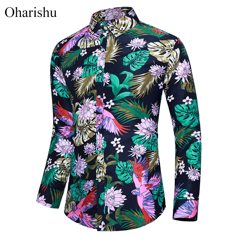 

Рубашка мужская, с цветочным принтом, с длинным рукавом, 6XL, 7XL