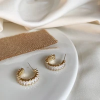 mengjiqiao 2020 korean micro pave zircon hoop earrings for women elegant circle boucle doreille oorbellen sweet jewelry
