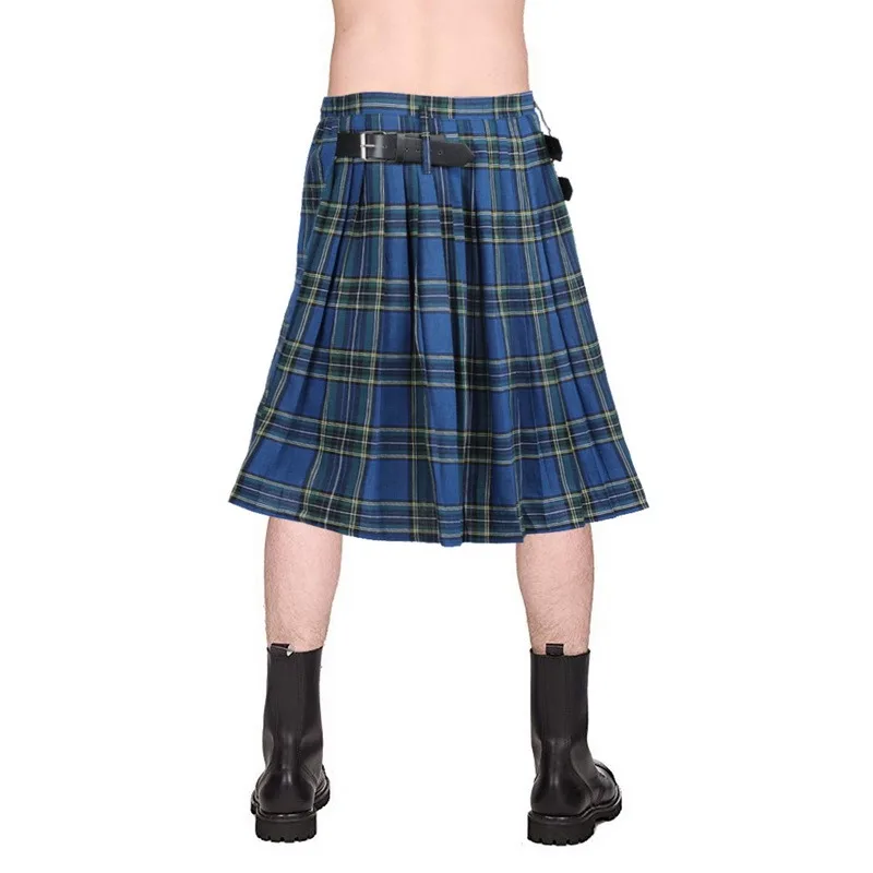 2021 повседневные мужские модные брюки со складками в шотландском стиле