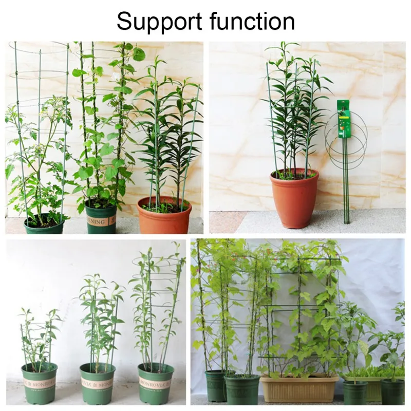 

1/5/10Pcs Climbing Vine Rack Plant Potted Support Frame Plastic Coated Steel Flower Vegetables Decorative Trellis Bracket
