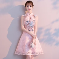 daily improved cheongsam student short young girl chinese style dress retro republic sweet little fragranceloose dress long slee
