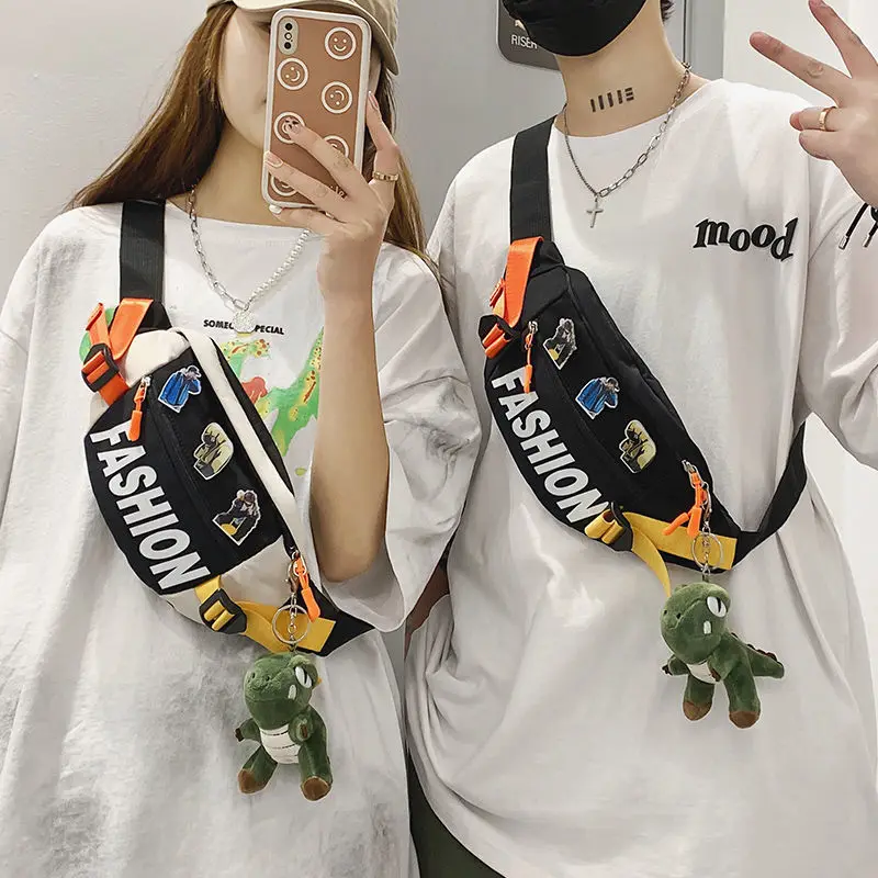 

Chest Bag Women's Fashion Brand Sports Student's Single Shoulder Bag Color Contrast Printing Boys' Girl Chest bag Women's