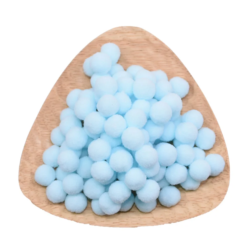 B08 light blue 100 шт./лот, 15 мм, мульти-использование, сделай сам, мягкие помпоны, мячики для детей, игрушки, свадебные украшения, круглые фетровые шарики, помпоны, аксессуары для шитья - Цвет: B08 light blue
