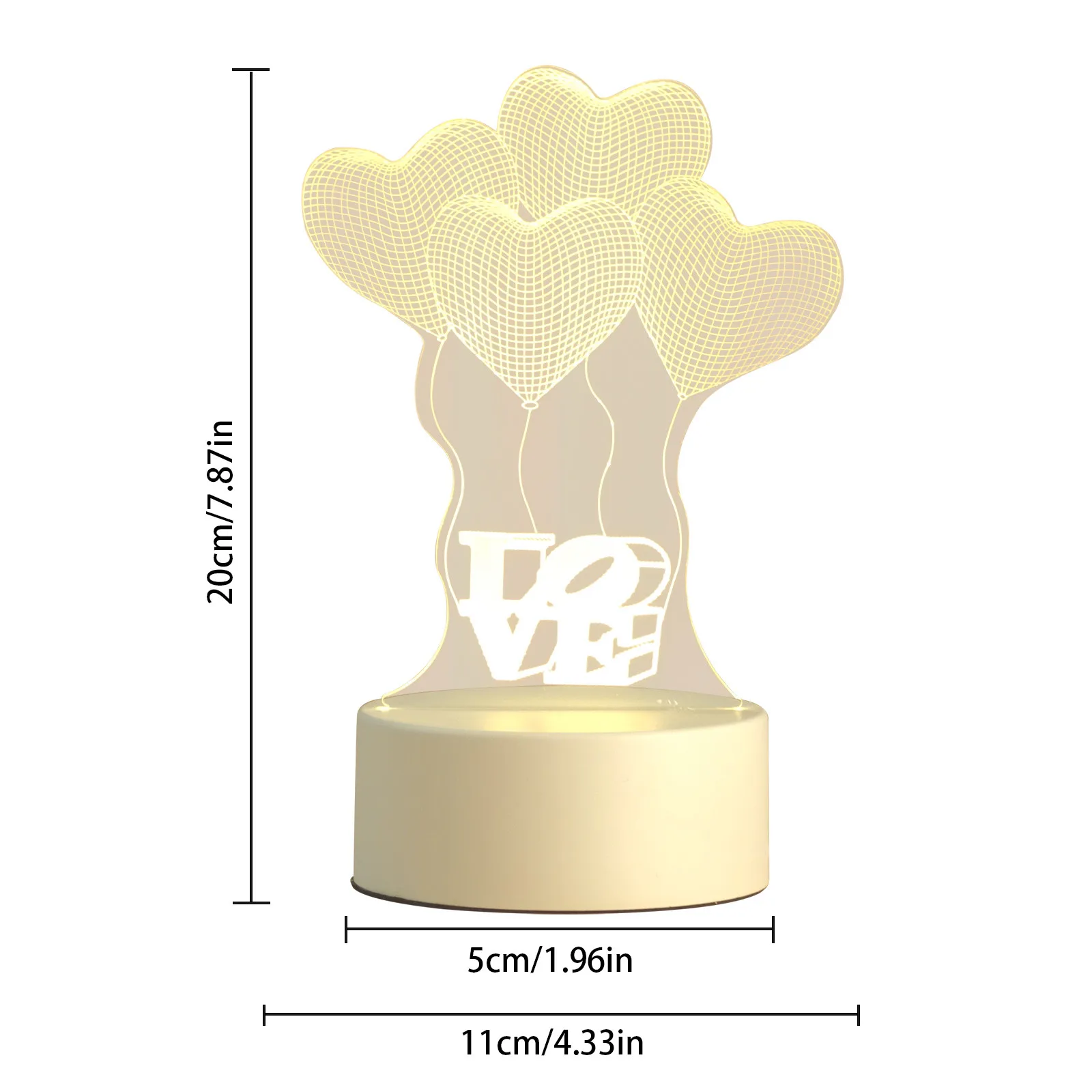 

Heart-shaped Love Bedside Lamp Creative Valentine's Day Night Light Home Office Desktop Decoration Holiday Lamp Veilleuse#B