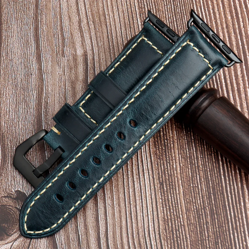 MAIKES Italian cow leather watch band vintage watchbands for apple 42mm 38mm Series 3 2 1 iwatch 4 strap 44mm 40mm | Наручные часы