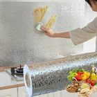 Маслостойкие самоклеящиеся наклейки для кухни, защита от обрастания, высокая температура, обои из алюминиевой фольги влагостойкие наклейки