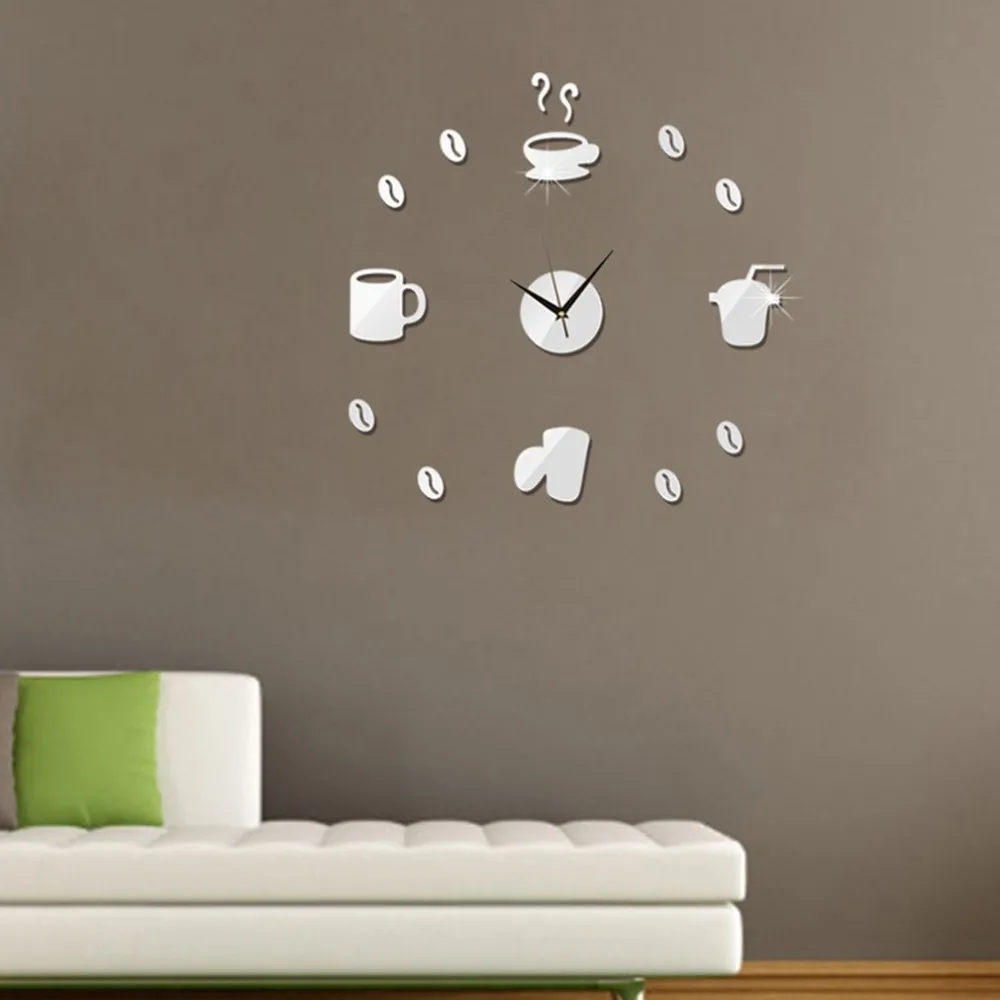 Забавная кофейная кружка Наклейка на стену Игла DIY кварцевые настенные часы для