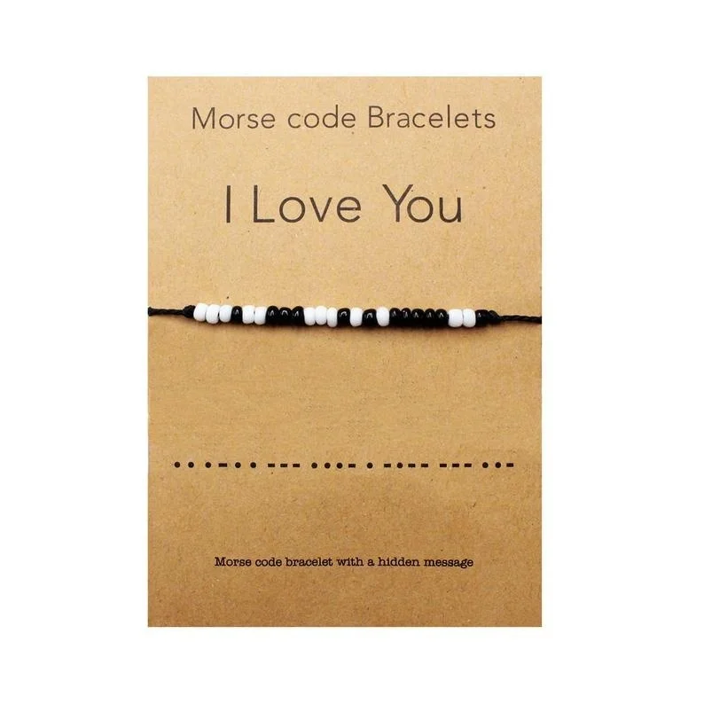 

I Love You Morse Code Bracelet Couples Matching Bracelets for Him and Her Boyfriend and Girlfriend Mother and Daughter