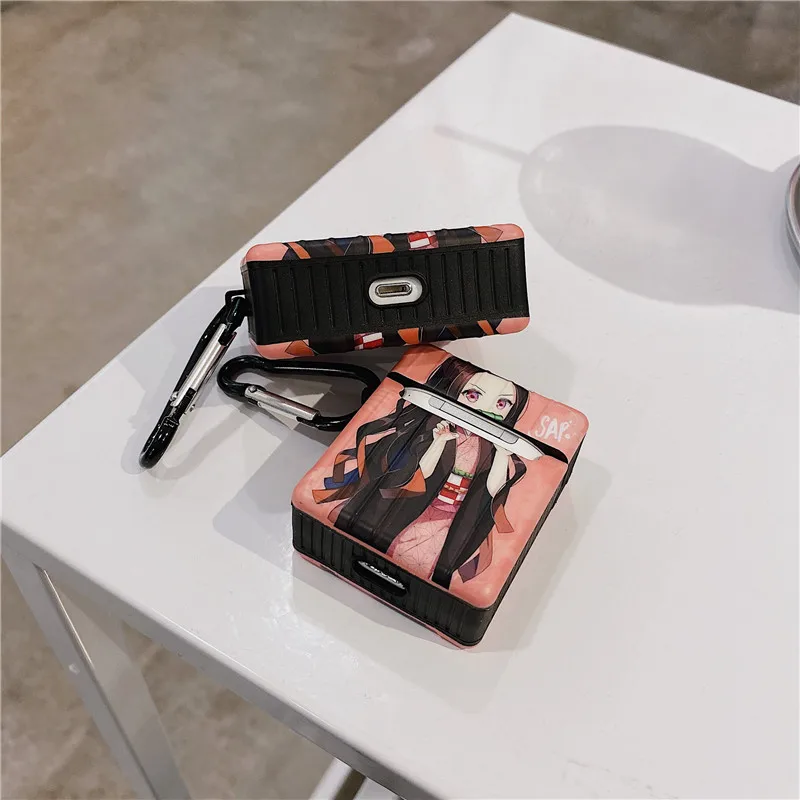 

Cute Japan Demon Slayer Earphone Case For Apple AirPods 1 2 3 Pro Trunk Wireless bluetooth headset Anime Kimetsu No Yaiba Cover