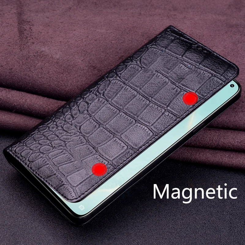 

Crocodile Genuine Flip Leather Case For Meizu 17 Pro 5G Flip Cover Handmake Leather Cases For Meizu 17 5G