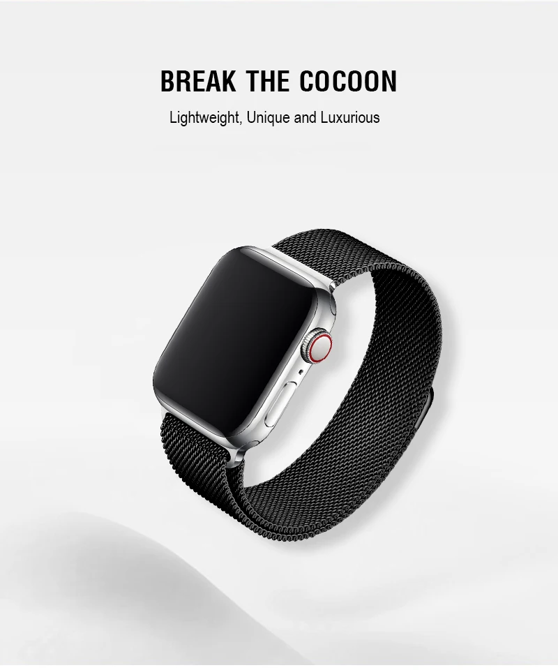 Миланская петля, ремешок для наручных часов Apple Watch Series 5/4/3/2/1 Нержавеющая сталь ремешок для часов металлический браслет для наручных часов Iwatch, 44 мм, 42 мм, 40 мм, 38 мм