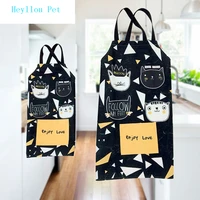 1pcs kitchen cotton linen apron sleeveless for men women home cleaning tools waterproof and oil parents and children apron