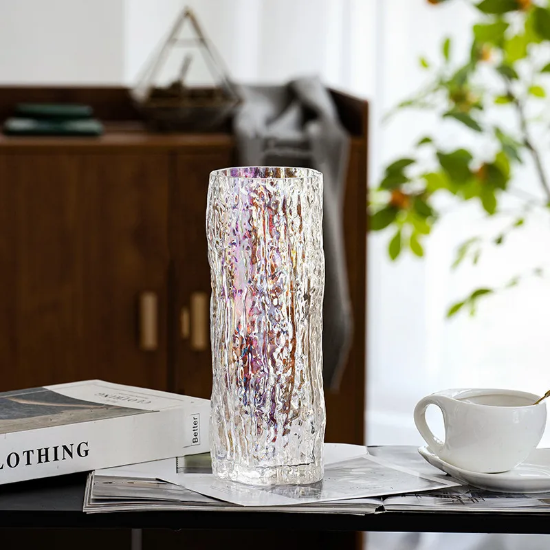 

Fashion Straight Glass Vase Home Decoration Accessories Modern Vase Creative Transparent Flower Pot Hydroponic Living Room Decor