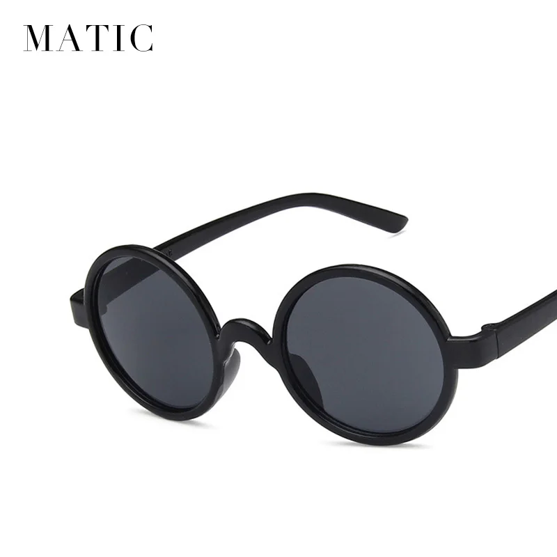 Солнцезащитные очки для мальчиков и девочек модные детские круглые черные