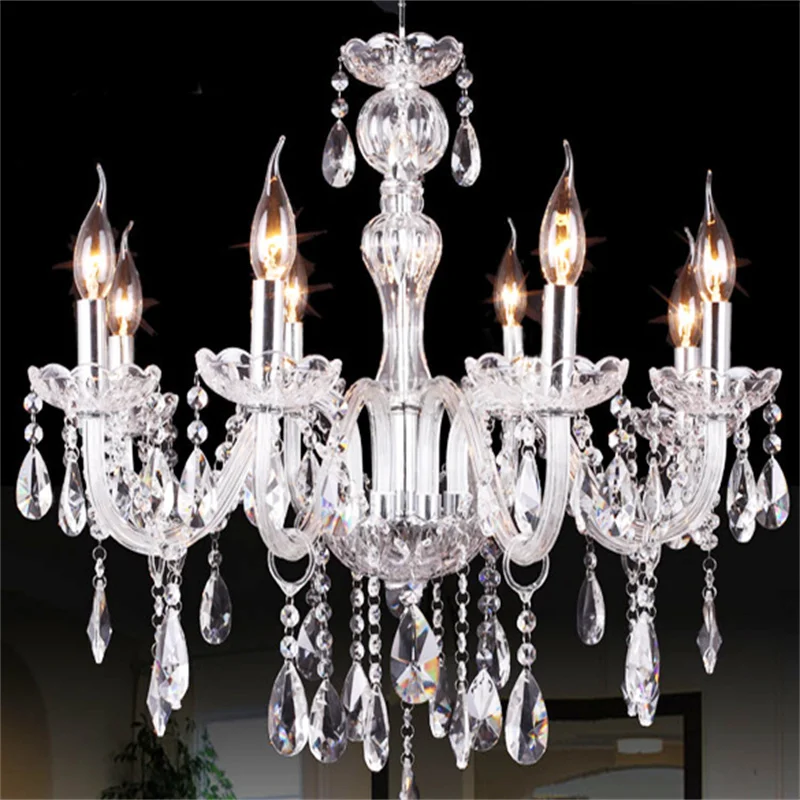 Современная светодиодный йская светодиодная хрустальная люстра с 8 лампочками