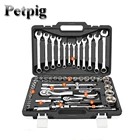 Набор инструментов для ремонта автомобиля, универсальный комплект ручных инструментов с храповым механизмом и комбинированной посылка вкой для ремонтный разъем