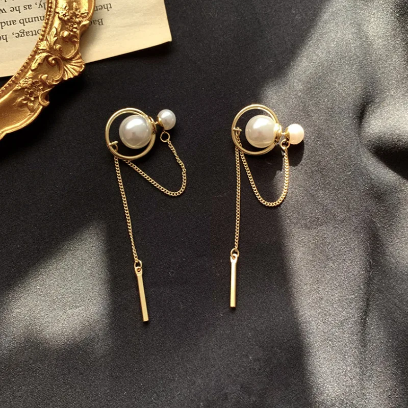 Модные корейские длинные висячие серьги люкс для женщин офисные женские с