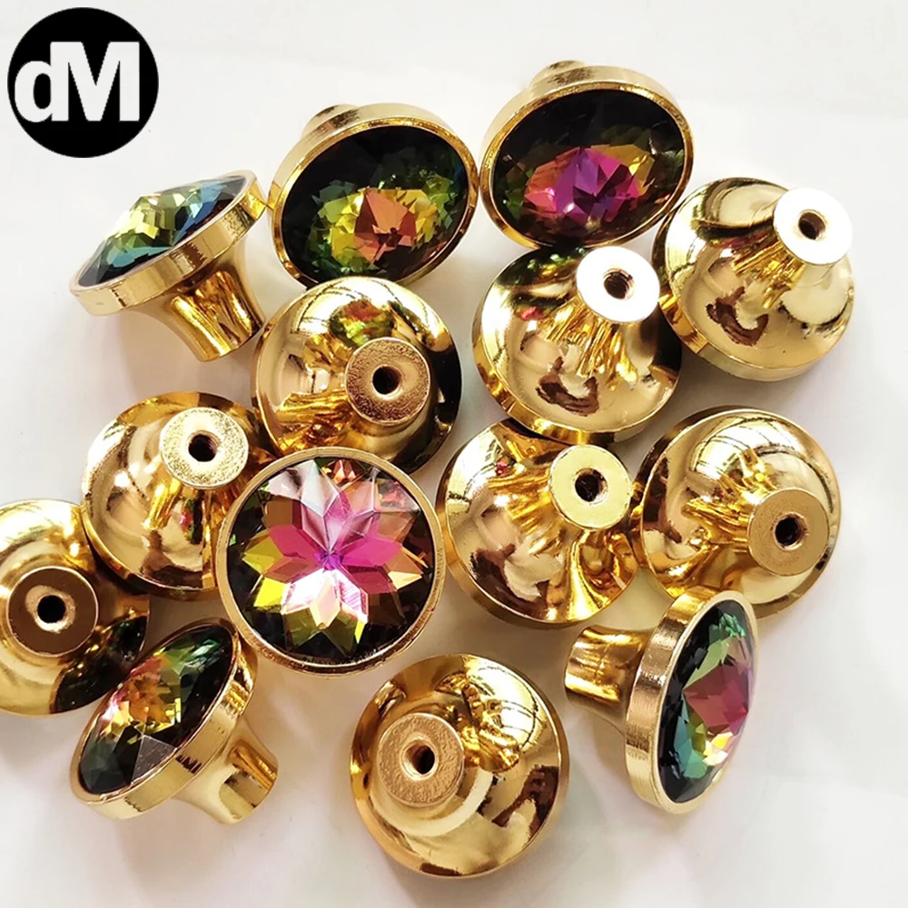 

DM Modern Crystal Single-Hole Edging Exquisite Knobs Handles Cabinet Drawer Wardrobe Door Wine Furniture Hardware Fittings Wrist