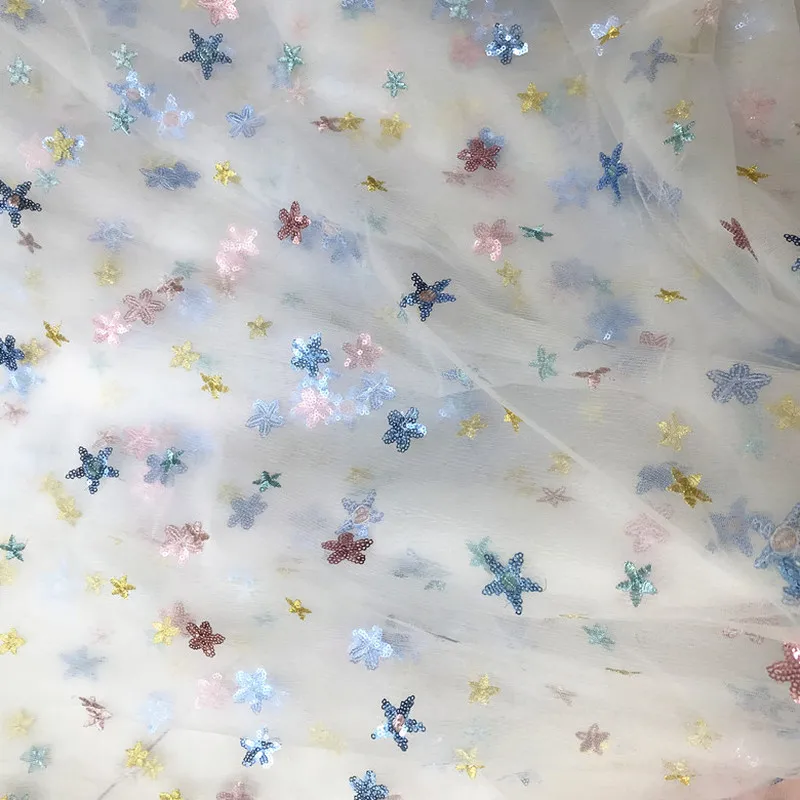130 см X50CM изготовленное на блестящих звезд блесток Тюль мягкая ткань для