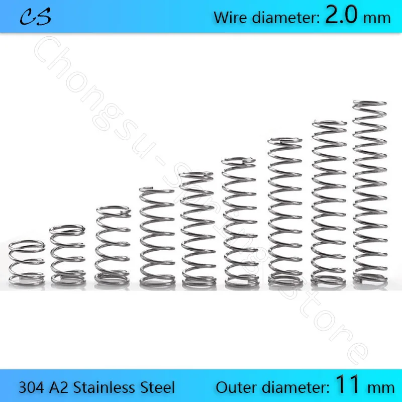 2 0 мм Пружина сжатия 304 A2 пружины из нержавеющей стали проволока диаметром