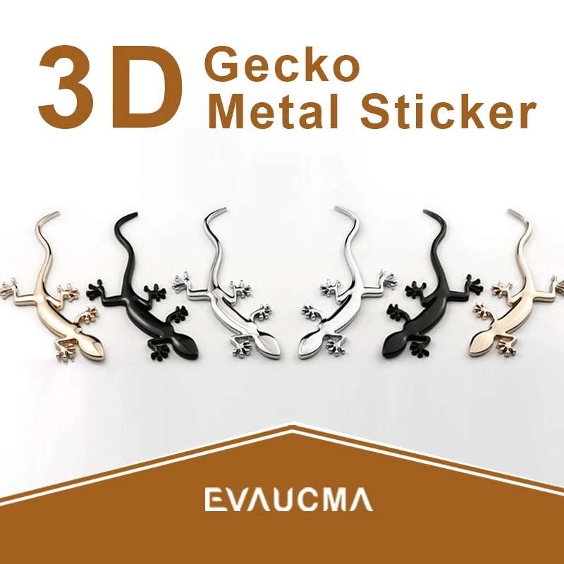 Автомобильный металлический 3D наклейки геккон двухсторонний скотч 1 пара
