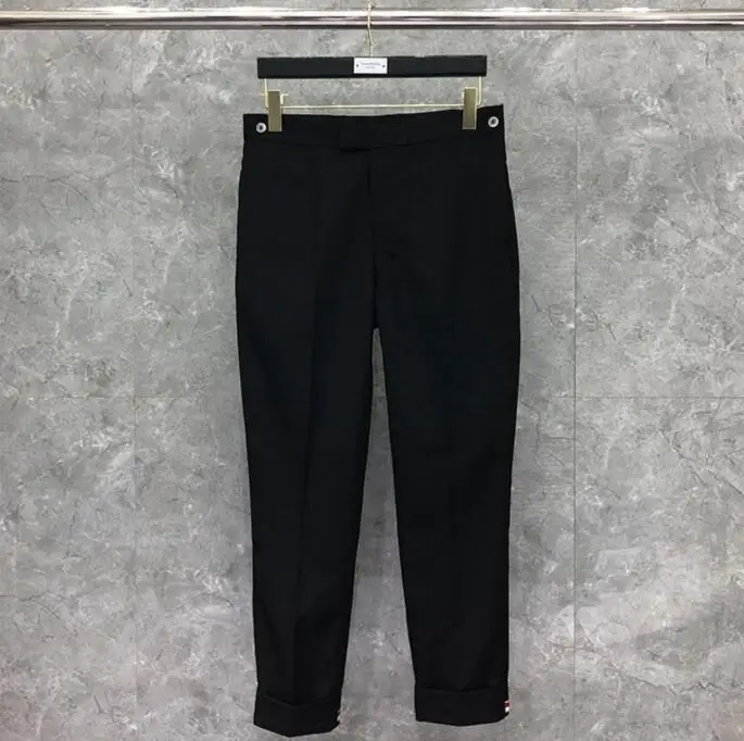 Модный бренд TB THOM укороченный Мужской Повседневный шерстяной костюм брюки