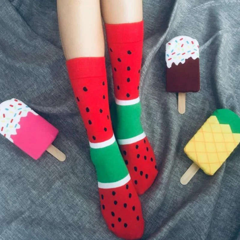 Женские носки Забавный дизайн упаковки мороженого милые Мультяшные Модные