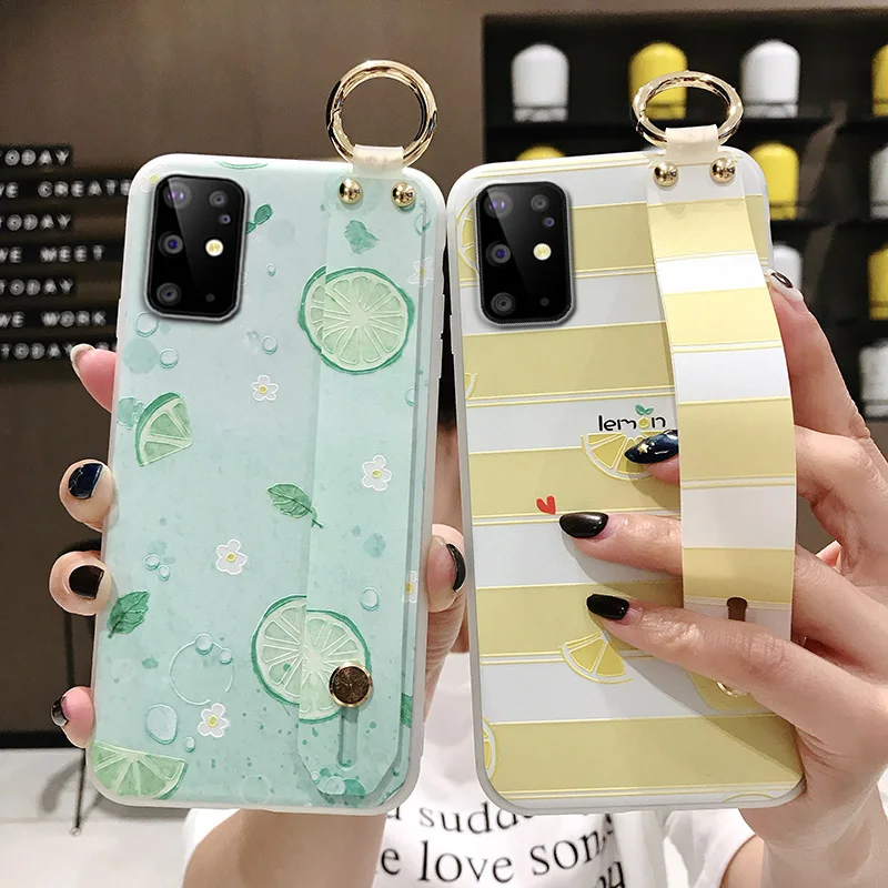 Чехол с ремешком на запястье для Samsung Galaxy Note 10 + 8 9 S9 S8 S10 S20 Plus A40 A50 A20 A70 держатель